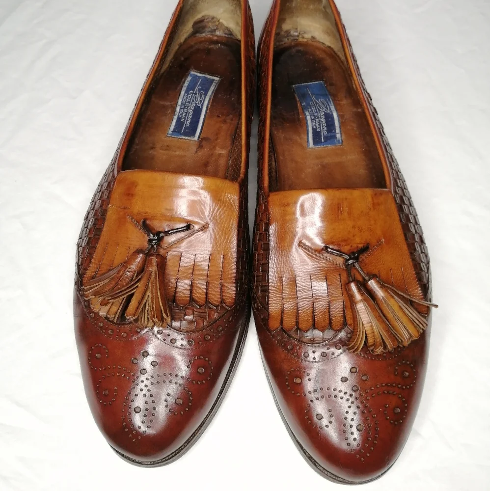 Bragano Basket Weave Spectator Kiltie loafers - Picture 2 of 11